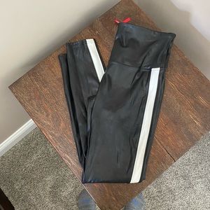 SPANX Faux Leather Side stripe leggings